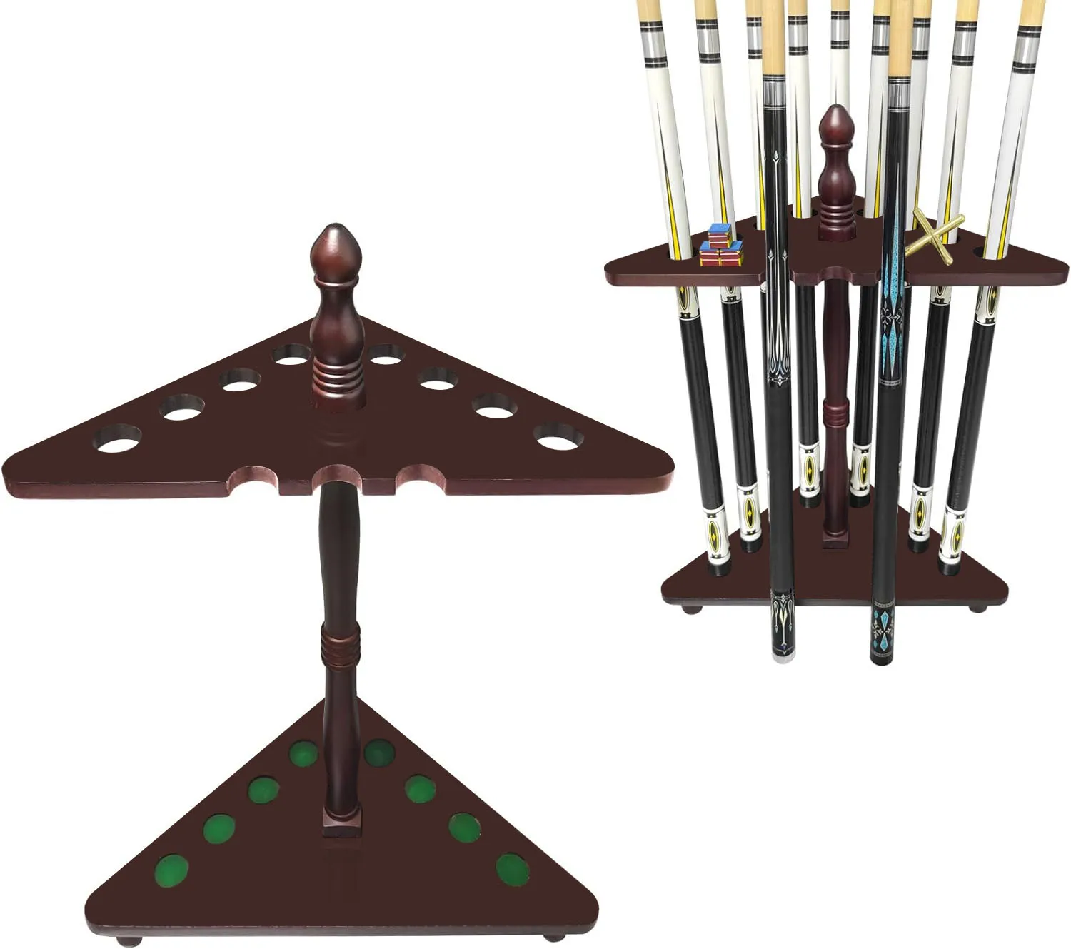 Billiard Snooker Cue Rack - Durable Solid Wood Structure