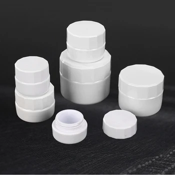 3g 5g 15g 30g stock wholesale empty New design Round shape White PP plastic empty cosmetic face cream plastic jar for nail gel