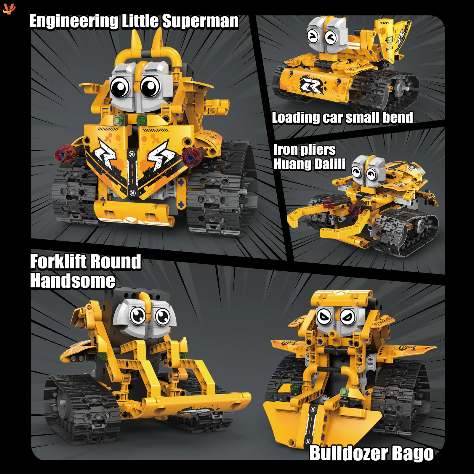 2024 New Arrival 5 in 1 Robot Building Kit RC App Control Programming Robot STEM Project Blocks Set for 8-16 Year Old Kids