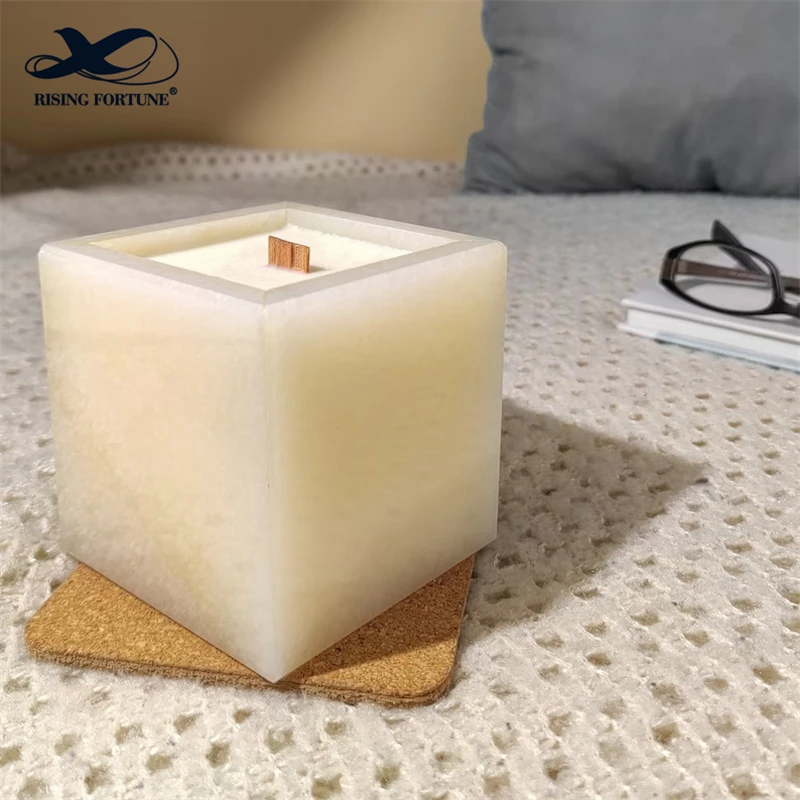 marble square candle holder