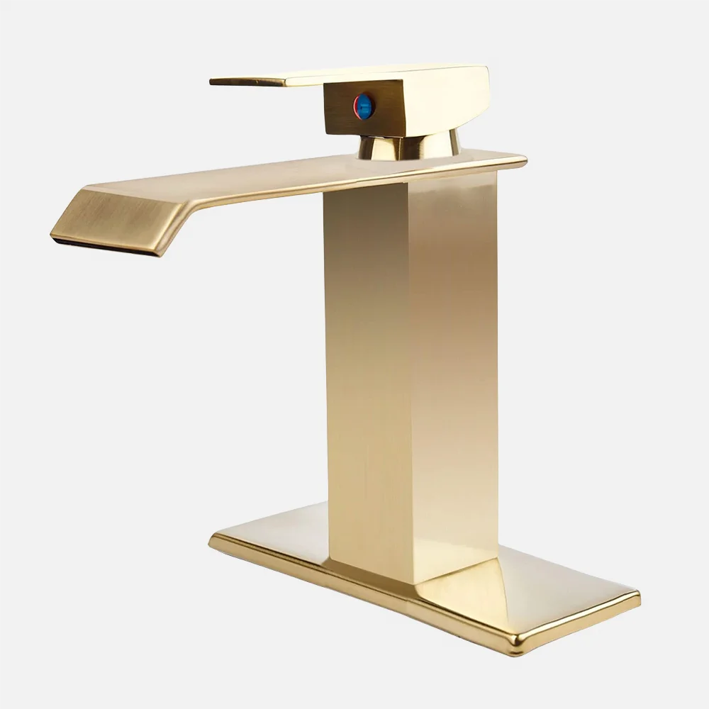 Luxury Home Fashion Style Basin Faucet High Quality White Brushed Gold Basin Faucets Brass Bathroom Wash Deck Mounted Basin Fau