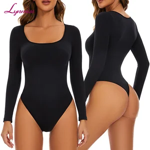 Thong Sexy Round Neck Long Sleeve Bodysuit Breathable Seamless Bodysuit Women Shapewear Voor Dames