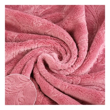 New design 100%polyester knitted 3D embossed flannelette color can be customized fabric for Home textiles