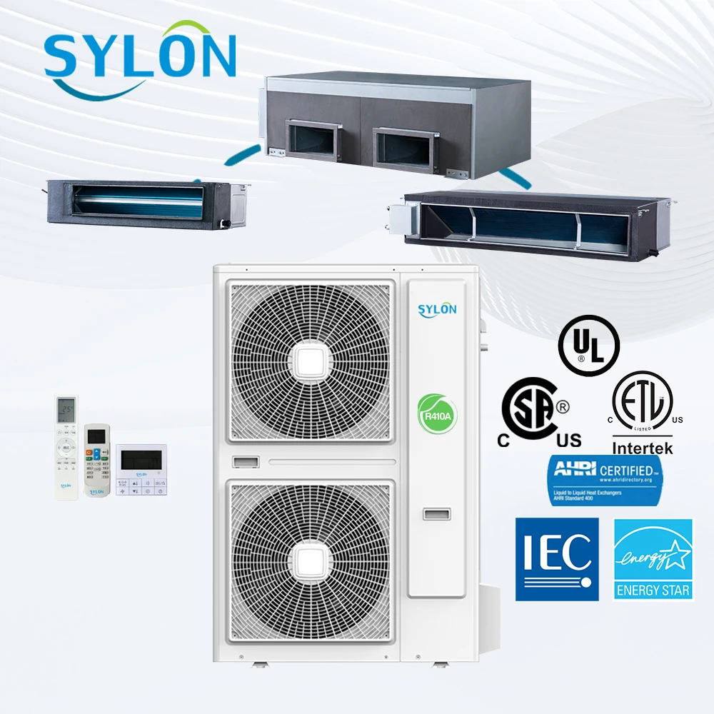 High Quality 12000-60000btu Cooling&heating FCU INVERTER Ducted Type Ceiling Fan Coil air Conditioner