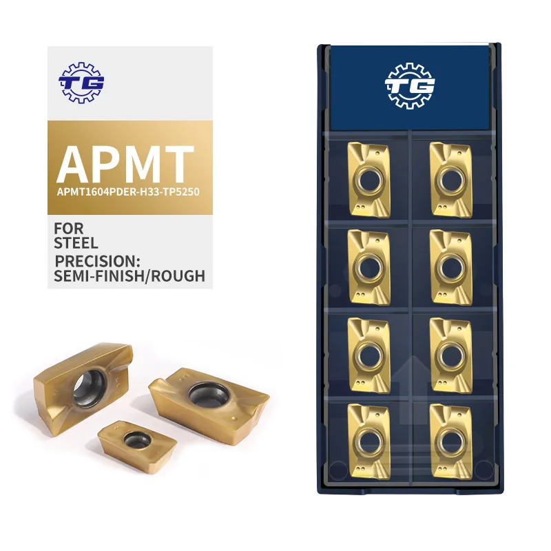 إدراج كربيد التنجستن APMT TG إدراج التفريز تفريز الفولاذ CNC أدوات القطع PCD ماكينة الخراطة APMT 1604PDER-H33-TP5250