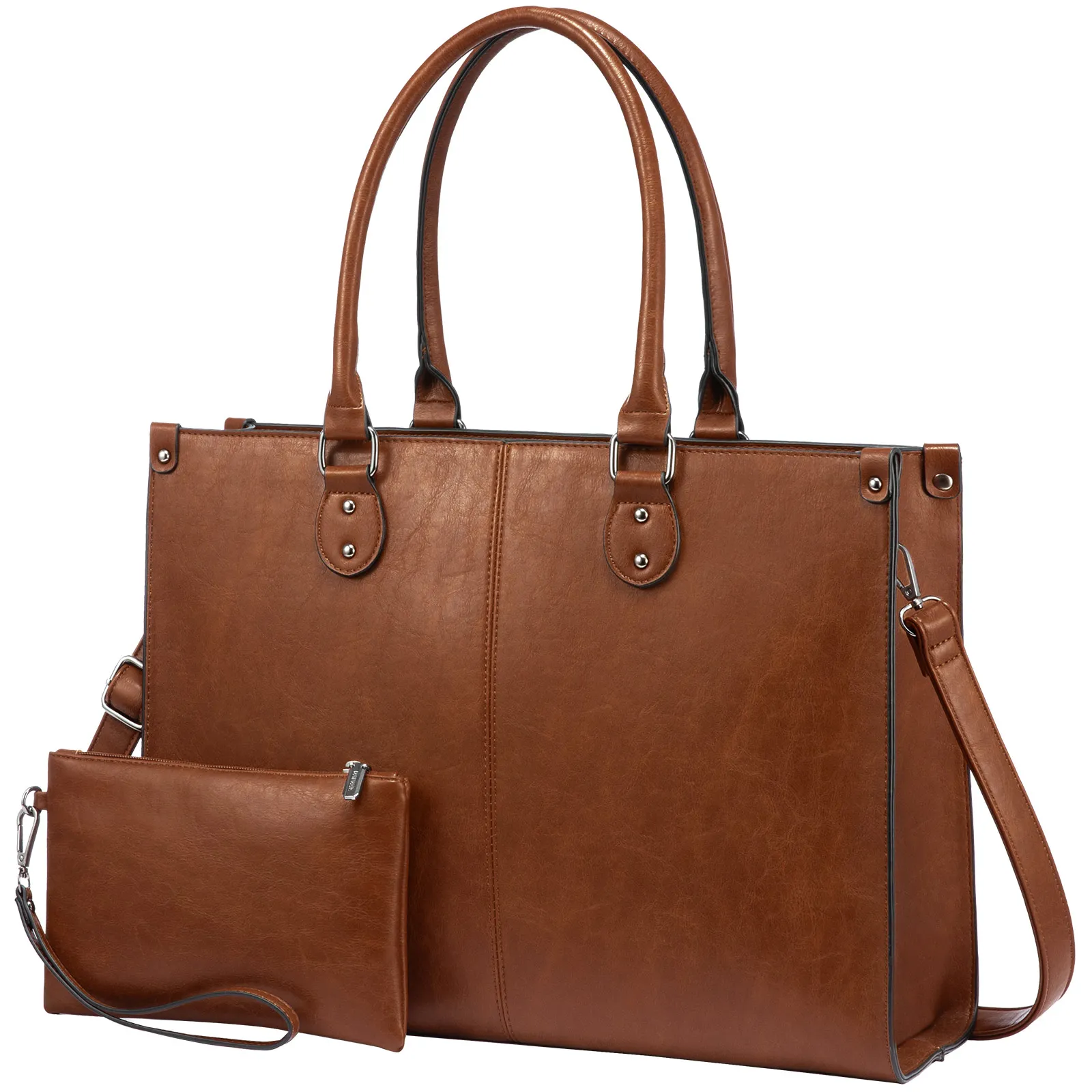 LOVEVOOK Laptoptas 15,6 inch zwarte handtas dames grote shopper tas lederen tote bag werktas schoudertas aktetas uni tas lerarentas schoudertas schoudertas voor business school, 15.6inch, Hobo