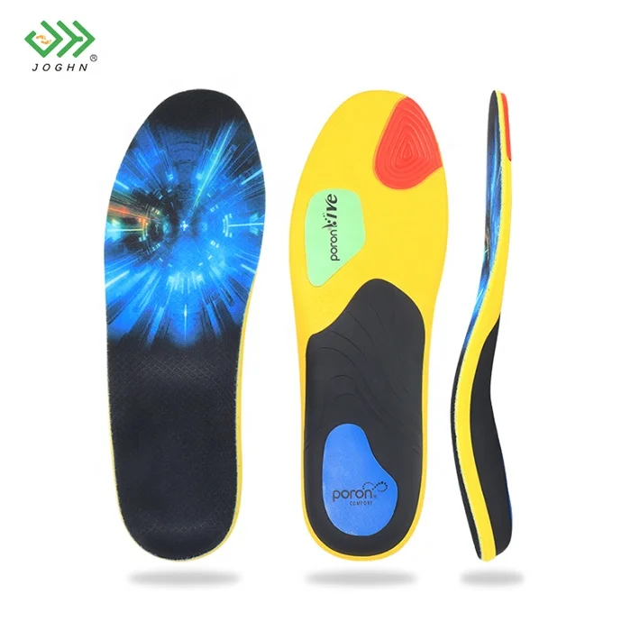 JOGHN Sports & Comfort Running Gel Insoles for Skor Platta Fötter Insoles Med Skräddarsydd Tryckning