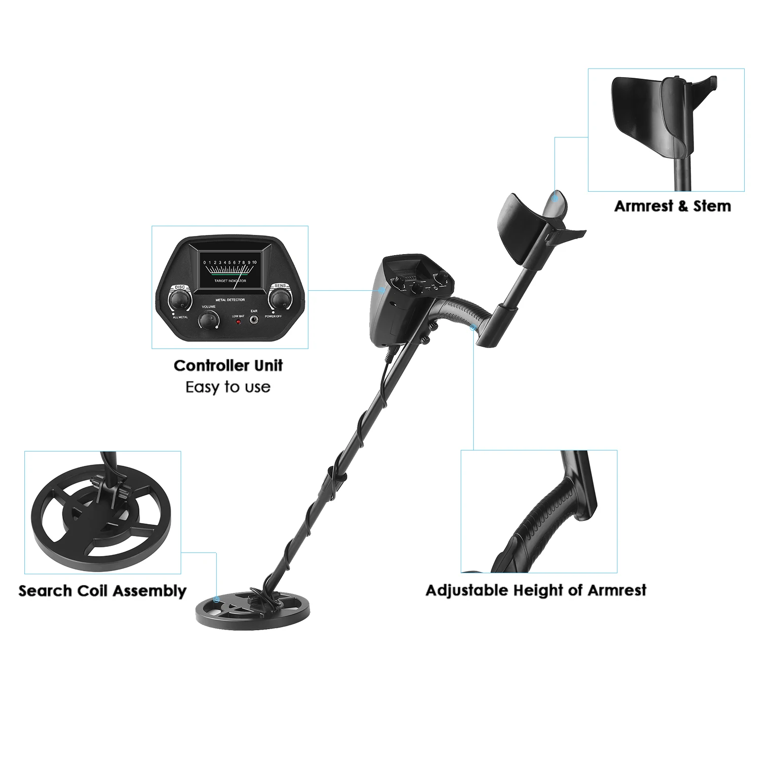 MD-3009II Metal Detector Gold Digger Hunter Deep Sensitive Search LCD Waterproof