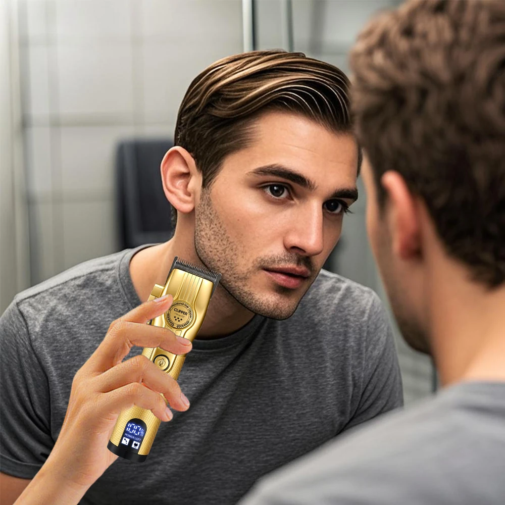 LED Display Rechargeable Electric Hair for Clipper New Model Stainless Steel for Home Hotel Use English Operating Instructions factory