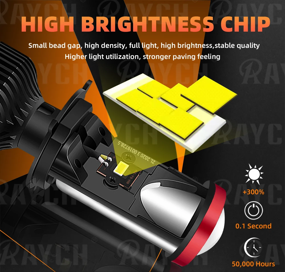 Y8 Projector Led Lens Mini Y8 Car Led Headlight H4 80W 9000LM High Low Beam Tur Bo H4 LED Headlights Canbus for Motorcycle Car