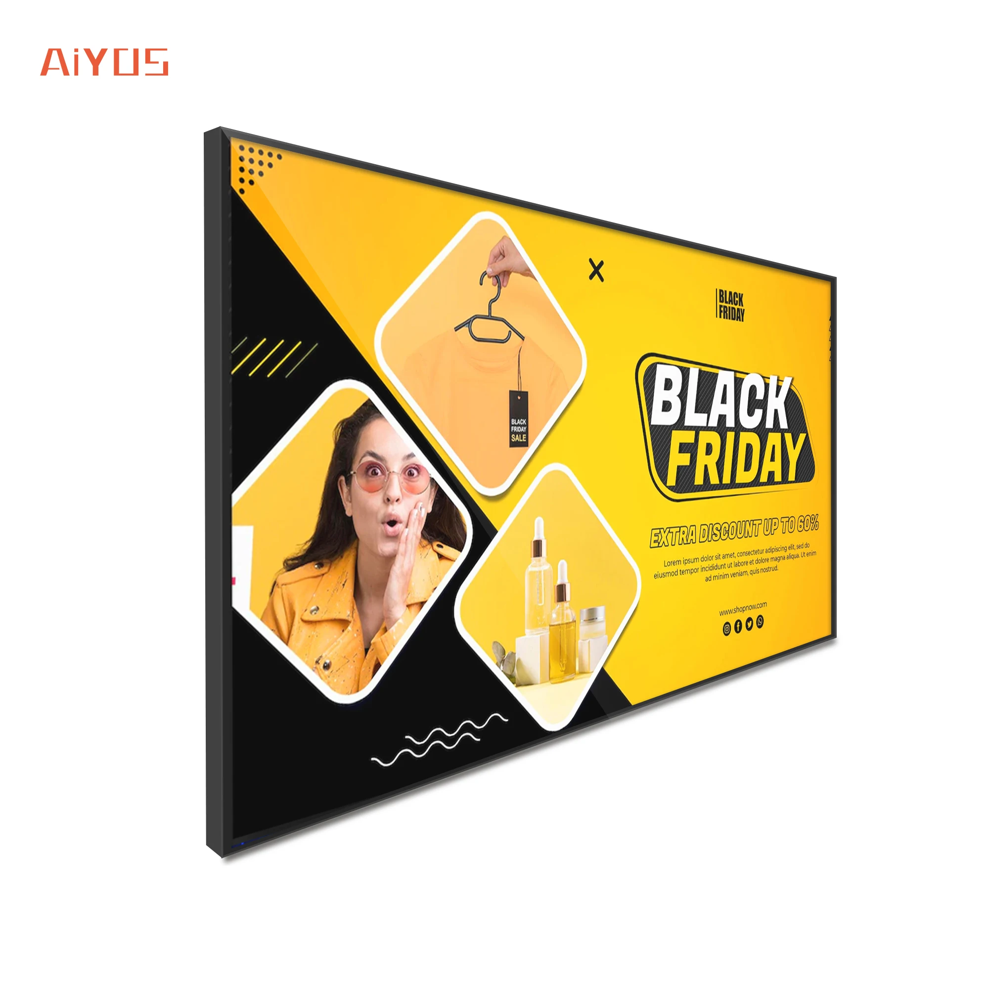 4k Android Advertising Digital Signage Mini LED Media Player Shop Advertising 190 Zone Local Dimming Lcd Display