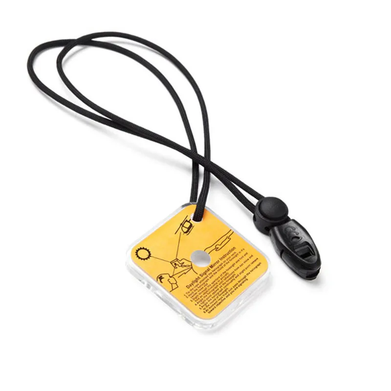 Survival Emergency Rescue SOS Kit Reflective Signal Mirror with Whistle for Outdoor Camping Hiking