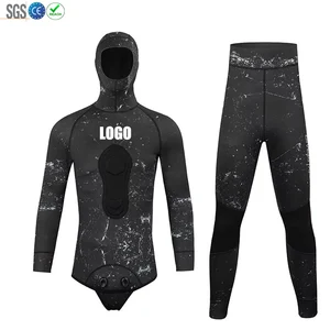 Custom Printed Quick Dry Camo 2pcs Stretch Wetsuit 1.5MM 3MM Neoprene Spearfishing Wetsuit Long Sleeve Comfortable Diving Suit