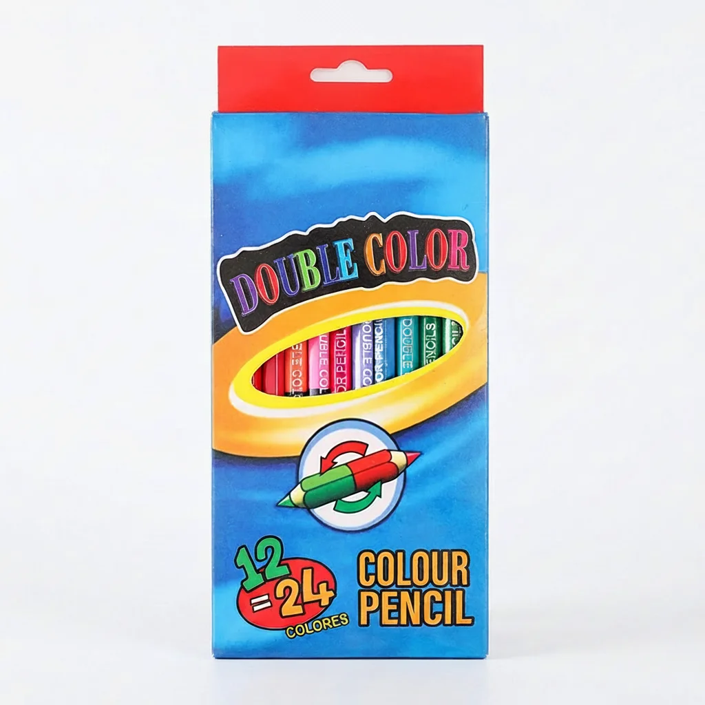 12 doppelseitige Buntstifte, 24 Farben, ungiftig, für Kinder, Kunst, Zeichnen, Schulanfang_voghion.com