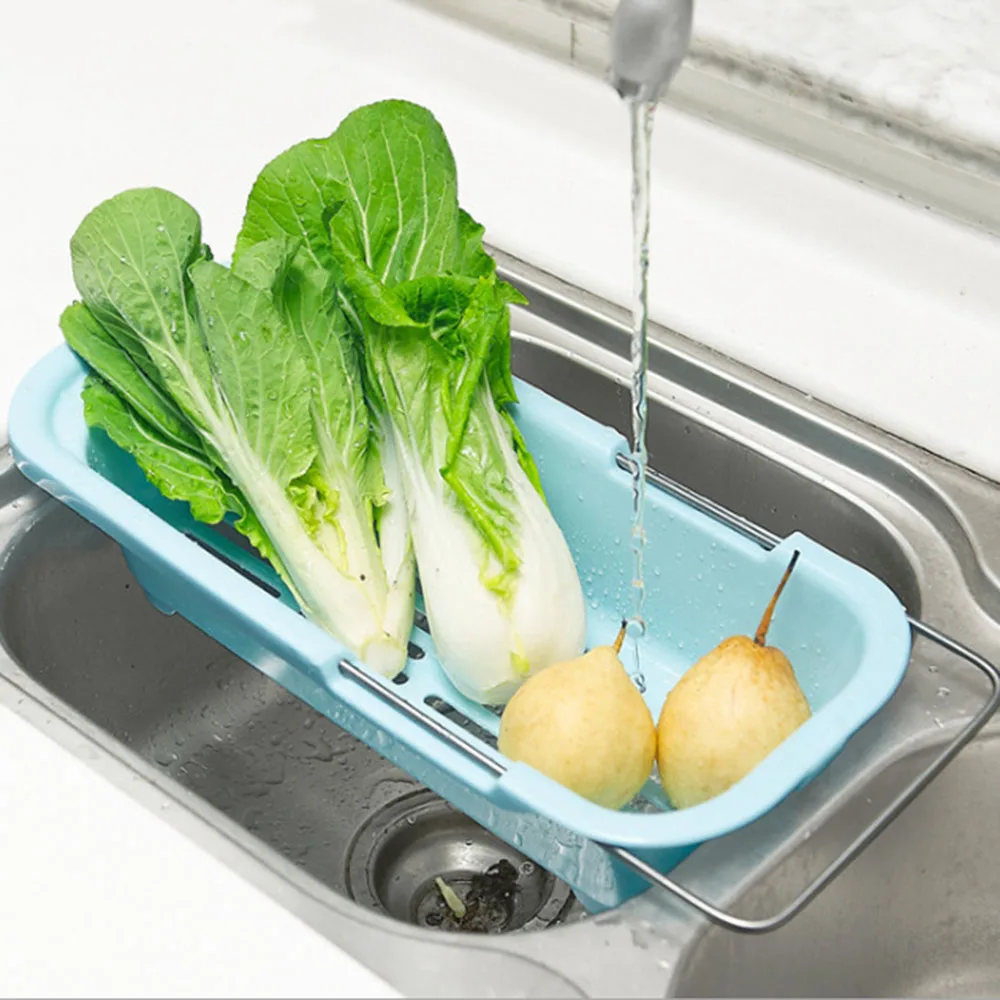 Cross Border Sink PP Plastic Drain Containers Organization Extendable Kitchen Storage Baskets Square Durable Multifunctional