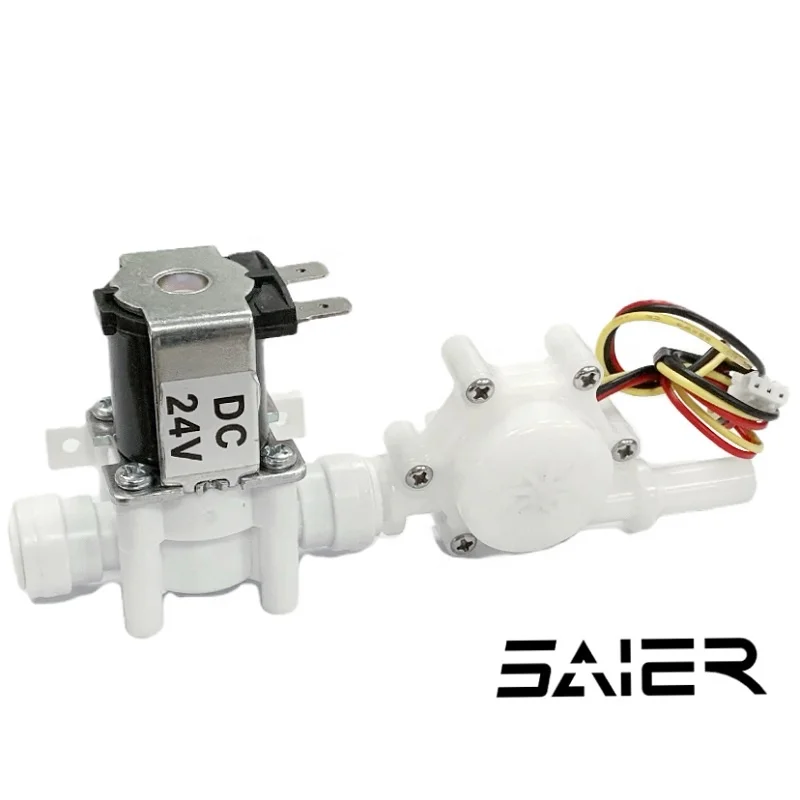 For RO Water System 1/4" 3/8" Quick Connection Plastic Water Valves 12V 24V Water Solenoid Valve Normally Closed Solenoid Valve
