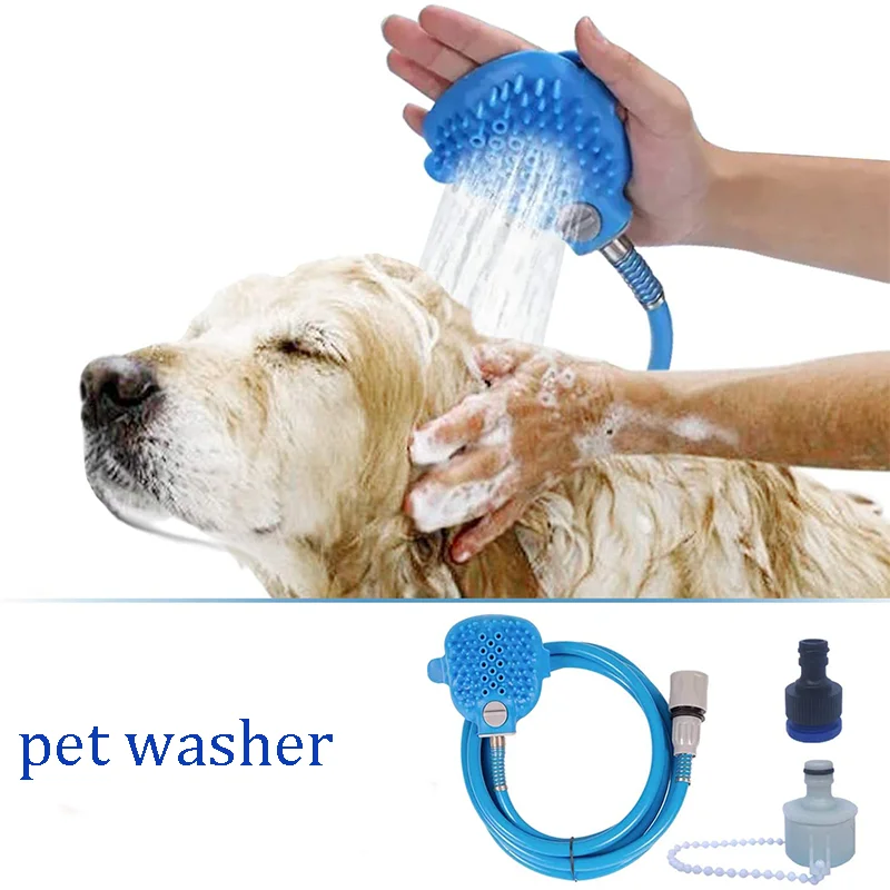 Latest Popularity Plastic Portable Dog Shower Massage Brush Easy