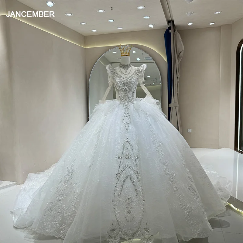 Elegant Illusal Plus Size Wedding Dress Modern Ball Gown