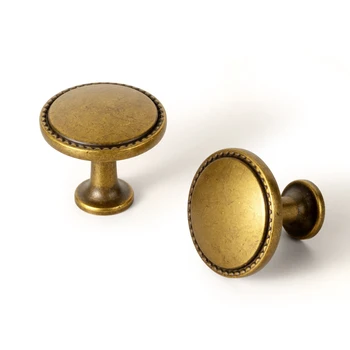 Goo-Ki 6782 Classic Round Cabinet Knobs with Toothed Rim for Kitchen Drawers and Furniture Handle Solution