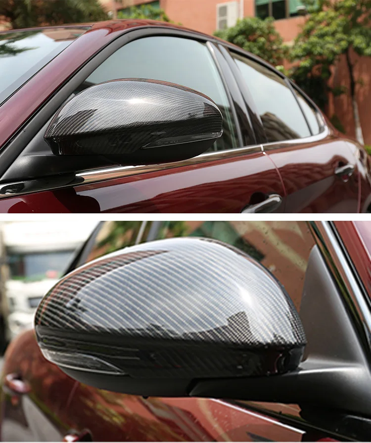 TOYCIDFG Door Side Mirror Cover Trim Caps Compatible With Alfa Romeo Giulia 2017-2024 Sideview Side Mirror Covers Decoration Accessories ( Giulia-Carbon Fiber Pattern