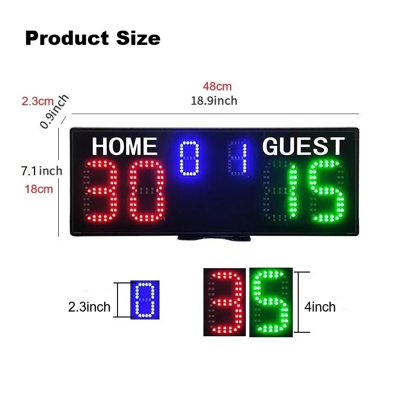 YZ Tableau de score électronique professionnel en aluminium pour basket-ball, 12/14/24/30, tableau de score numérique avec télécommande, compte à rebours pour multisports d'intérieur YZ Tableau de score électronique professionnel en aluminium pour basket-ball, 12/14/24/30, tableau de score numérique avec télécommande, compte à rebours pour multisports d'intérieur