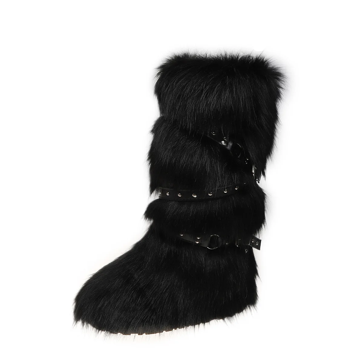 ミニマムジーク Fuzzy BUSY GIRL HS4770 Faux Fur Boots for Women Size 12 Fashion
