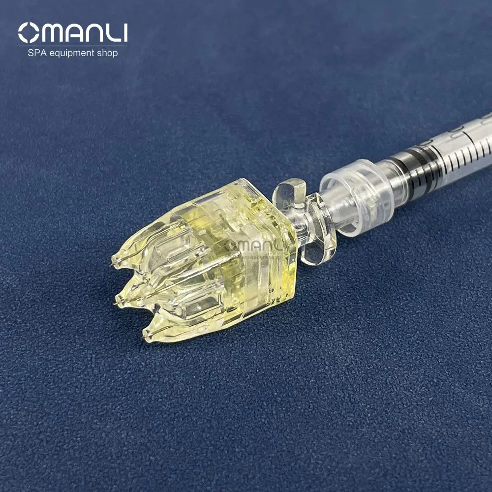 Korea 5-Pin Crystal Multi-Needle Hyaluronic Acid Filler Injector 34G 32G 1.5Mm ETO Disinfecting Type for Mesotherapy