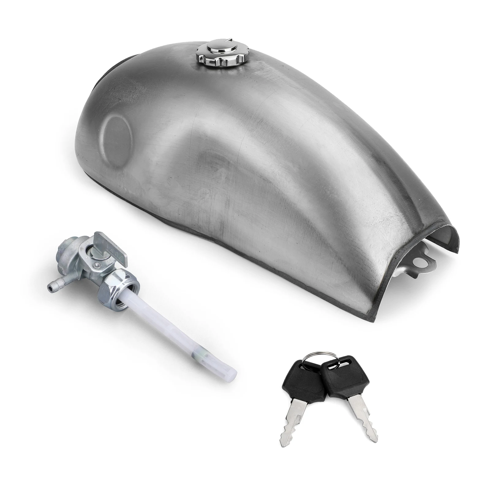 Body & Frame Gas Tanks Motorcycle 10L Cafe Racer Fuel Gas Tank Silver Grey For Suzuki/Yamaha