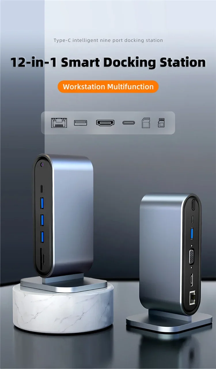 12 Ports Usb C Docking Station Type C Hub 12-in-1 Adapter Docking Power Adapter C-type - Buy Usb C Otg Adapter Converter Laptop Docking Station 5gbps Type C Male To Usb 3.0 A Female Converter Adapter Cable aluminum Type-c Docking Station hard Drive Docking Station Type C