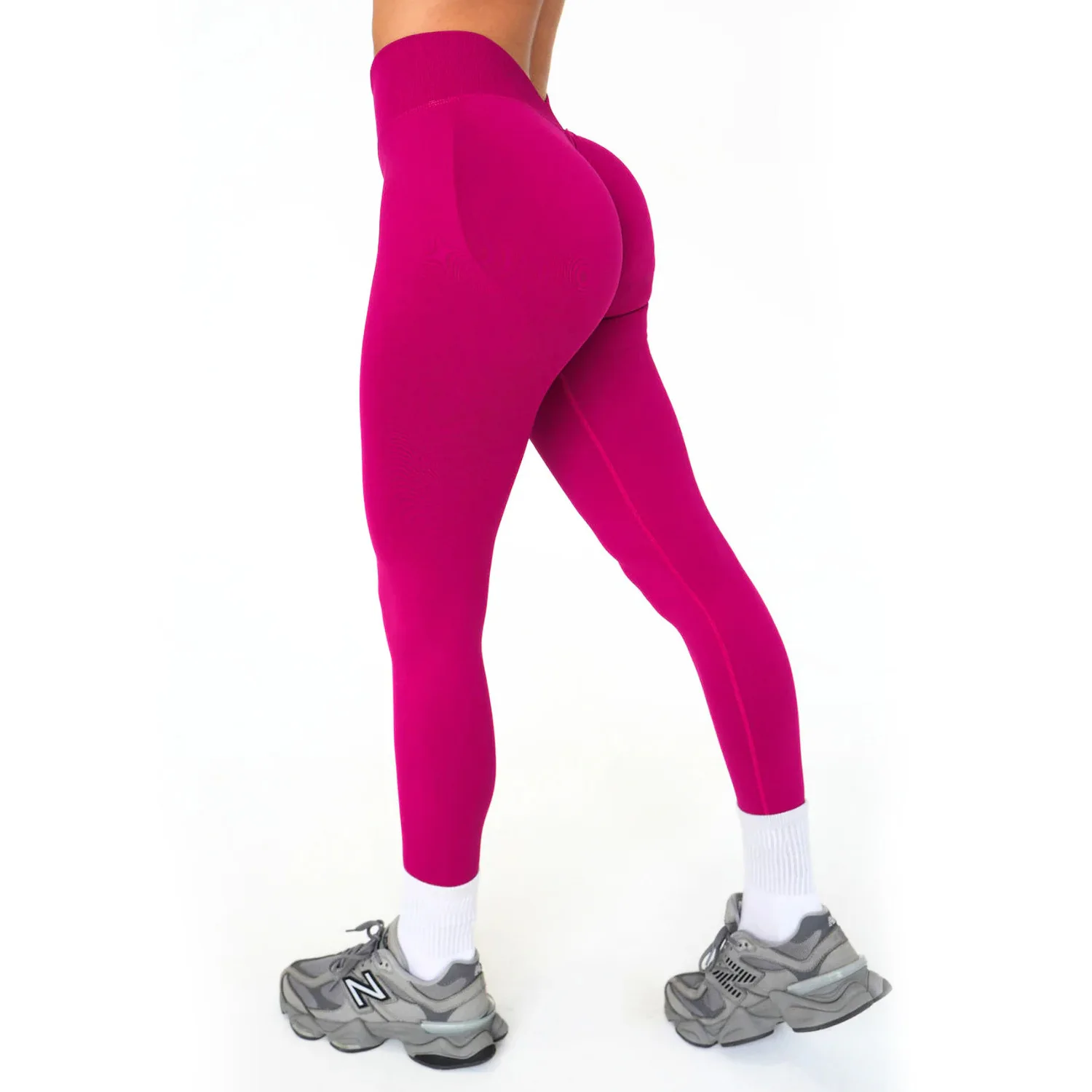 Seamless High-Waist for Yoga Pants Tummy Control Color Blocking V-Shaped Back High-Elast preview
