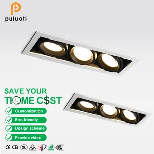 PULUOTI Adjustable Angle Anti-Glare 36W White/Black Recessed Downlight with Easy Installation AR80 Spot Lights Replacements