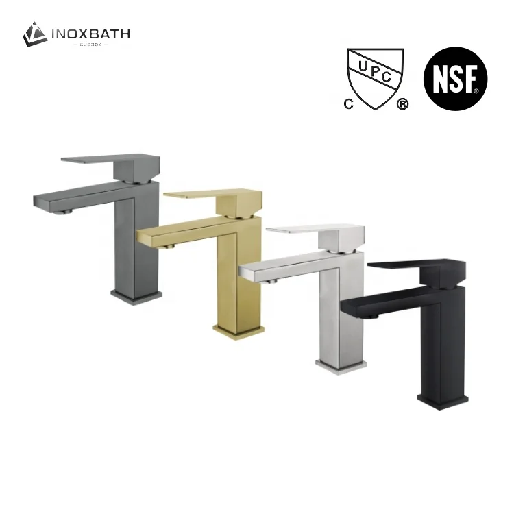 INOXBATH Single Handle One Hole Waterfall Mixer Stainless Steel Sink UPC Faucet  Tap Bathroom Face Wash CUPC Basin Faucet