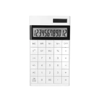 white and colorful 12 digital business calculator custom count math student school stationery items cute solar calculator