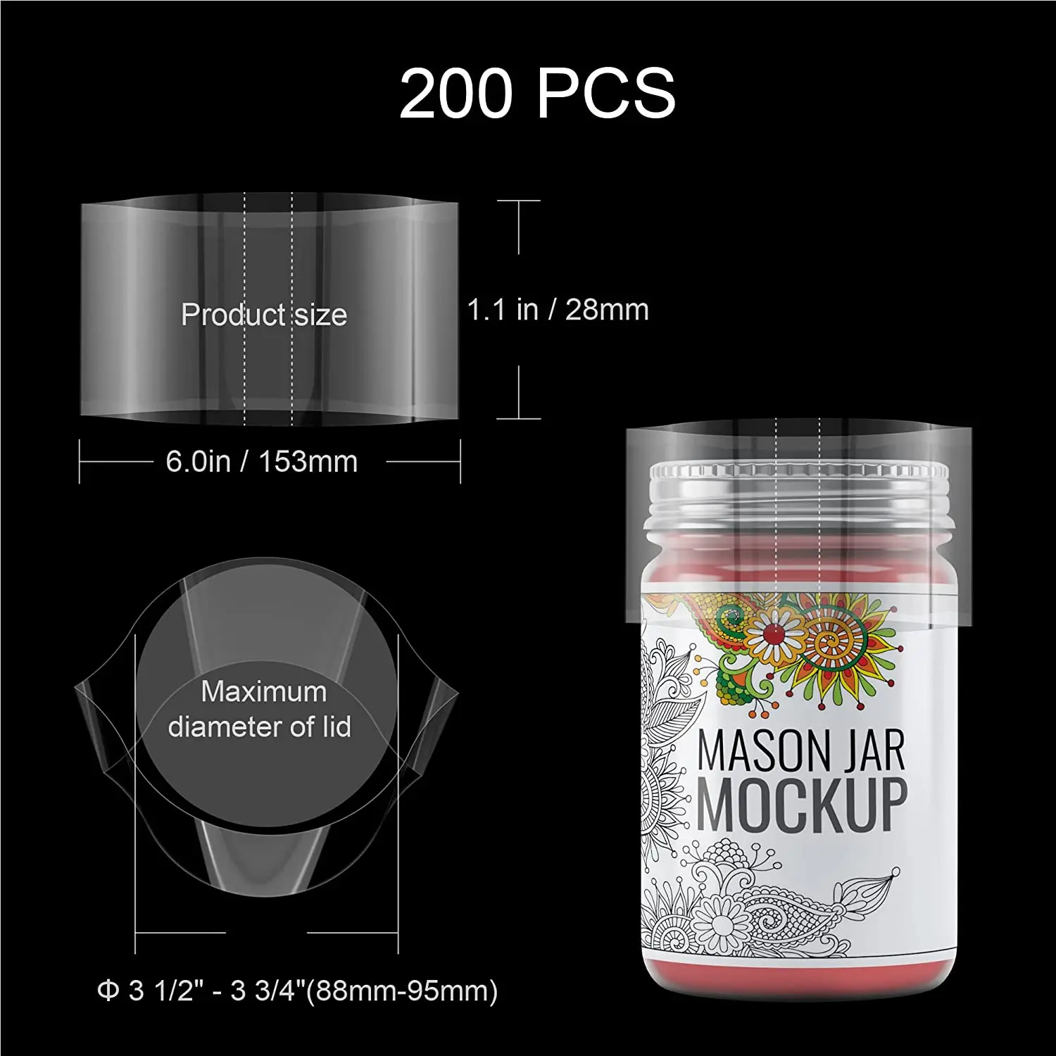 Shrink Wrap Bands For Bottles Jars Seals Shrinkable Plastic Sealer