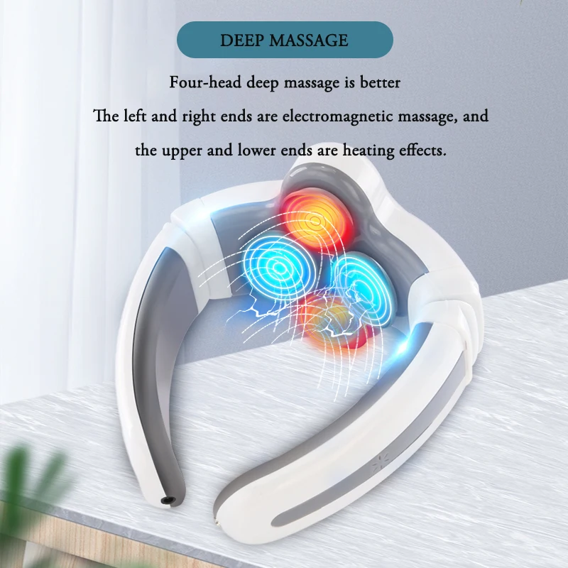 Heated Neck Massager Electric Plus Massager For Neck And Shoulder Pain  Relief Muscle Relaxation Floating 4 Head Vibrator Heating,neck massager,back  and neck massager,neck and back massager 