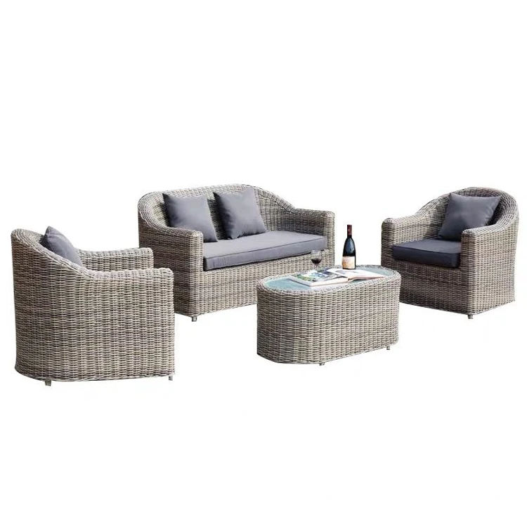 Latest Design Wicker Rattan Furniture Outdoor Cane Setting Couch Sofa Set