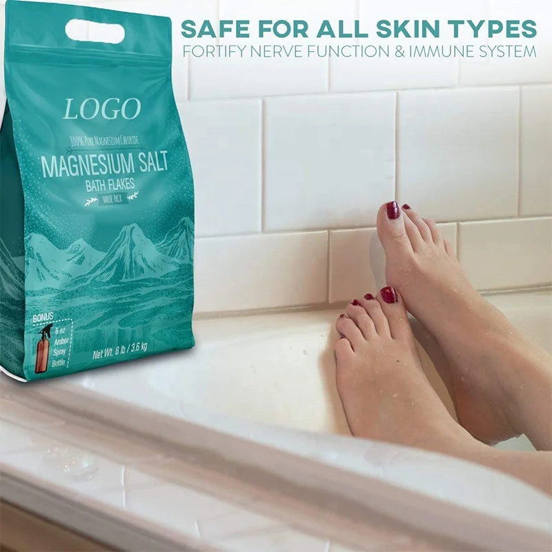 New Product Private Label Custom Packing Foot Body Soak Natural Relax Muscle Mind Epsom Salt Pure Magnesium Bath Salt