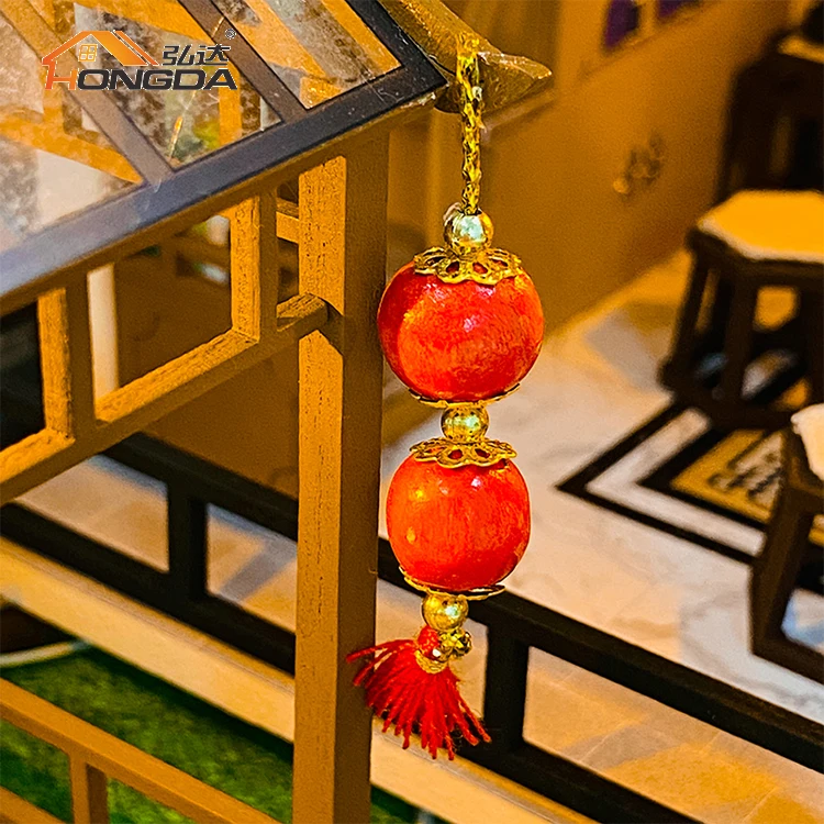 Hongda 2023 Chinese Style PC2314 Poetic Charm Theme Wooden Dollhouse Diy Miniature Dollhouse Kit