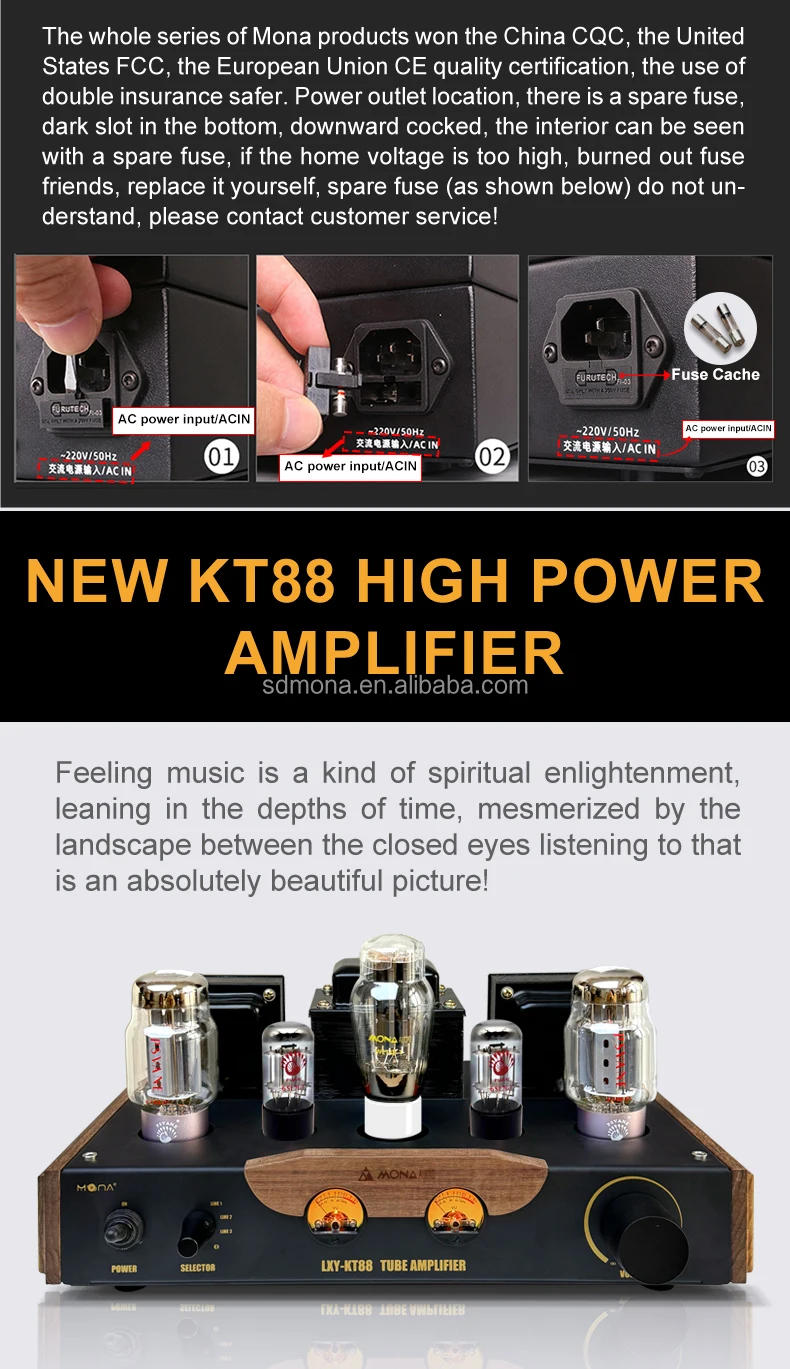 Mona Hi-Fi KT88 Tube Amplifier - Audiophile Class A Home Theater