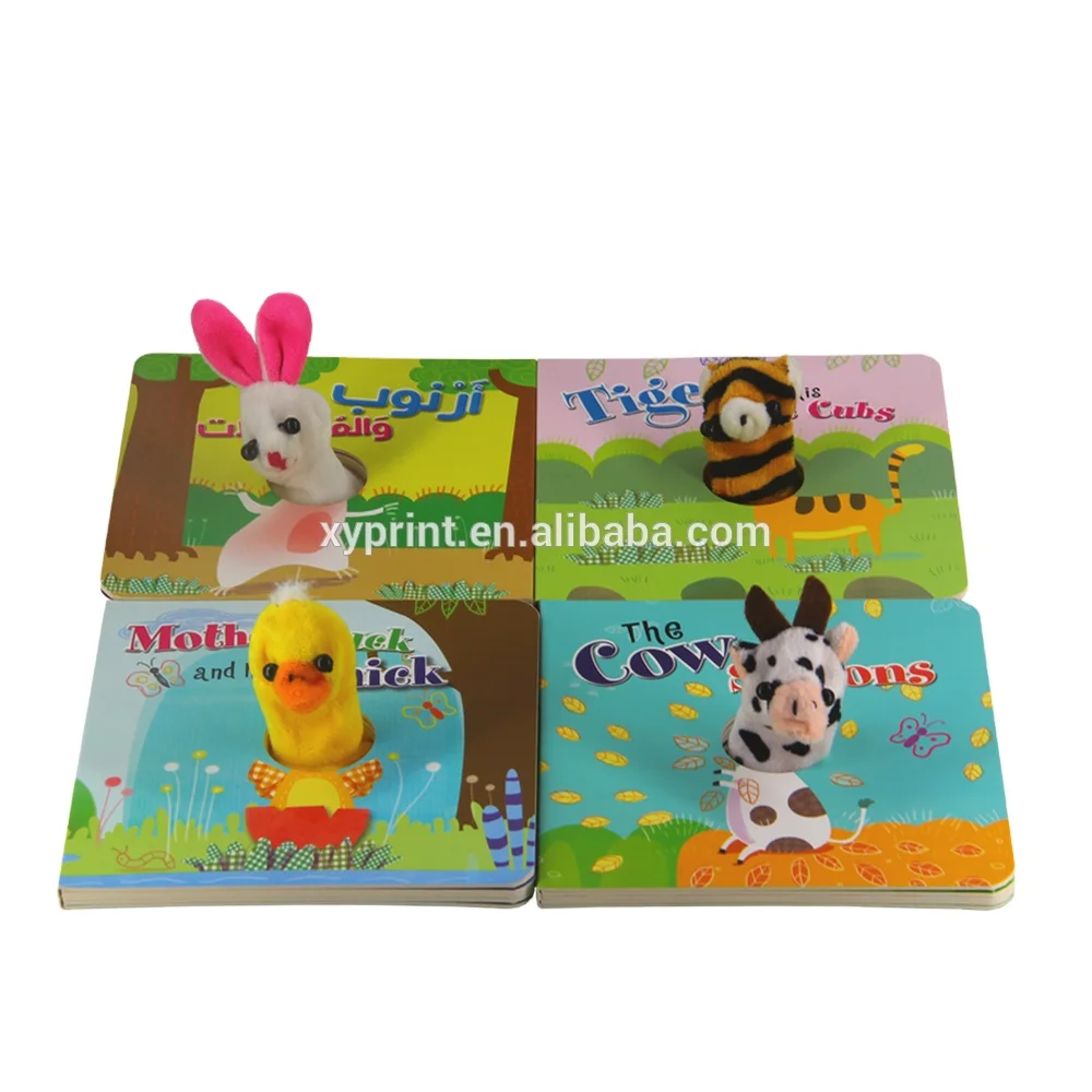 Симпатичная книга-марионетка с вышитыми куклами животных необычная Выдвижная книга офсетной печатью размер на