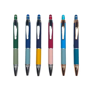 P5045 2-in-1 Ballpen Silver Plating Ballpoint Pen with Touch Screen New Arrival Ballpoint Pen Custom for School & Promotion