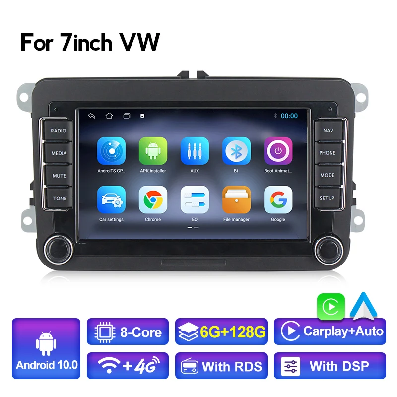 MEKEDE Android10ヘッドユニット2DIN8コア6G128Gサポートカー