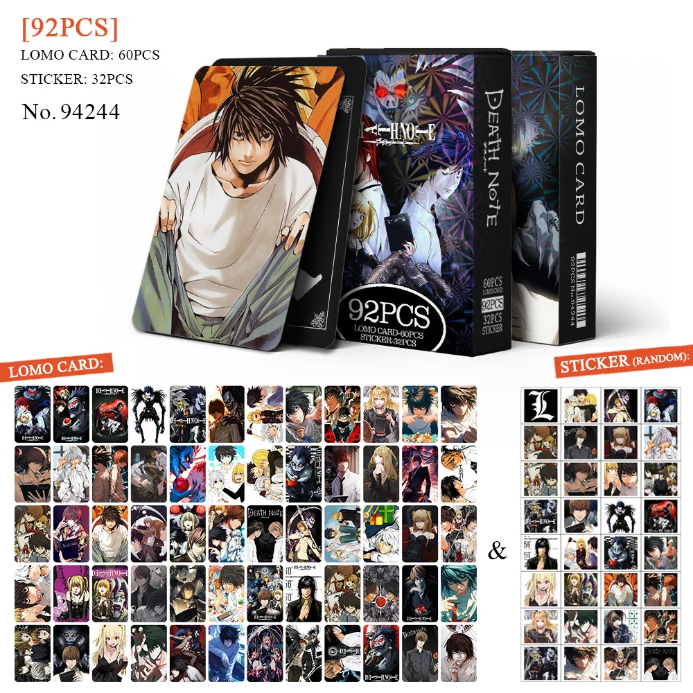 92PCS/BOX Cartoon Death Note Yagami Light L Ryuuku Cards