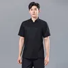 Black Plus size breathable chef shirts