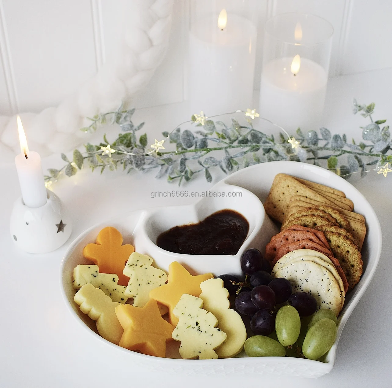 ceramic heart dip dish plate