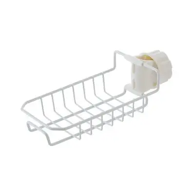 Thickened Adjustable Metal Kitchen Utensil and Sponge Holder Rack with Multi-functional Save Space Design