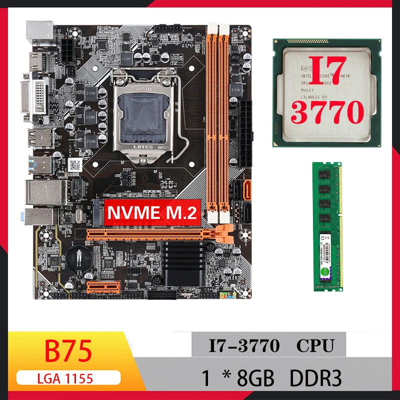 Motherboard Cpu Combo Kit B75 Core I7 3770 Lga 1155 Ddr3 Ram Gaming