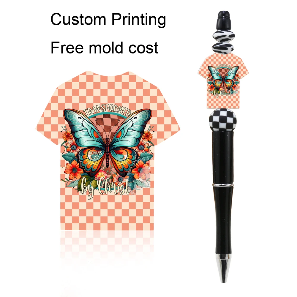New T-Shirt Shape Custom Printing Logo Silicone Beads for Badge Doctor Nurse Name Card Holder Personalized Name Photo