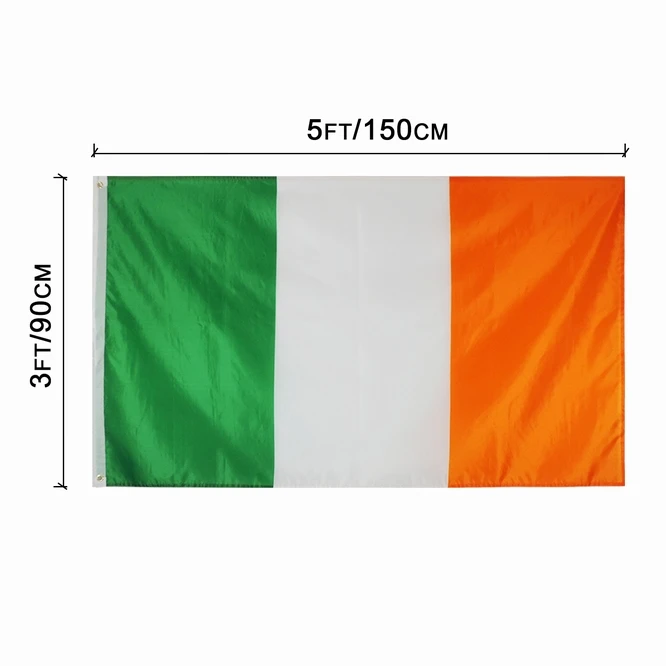 Lot de 2 drapeaux de voiture irlandais Irlande 11x17 pouces