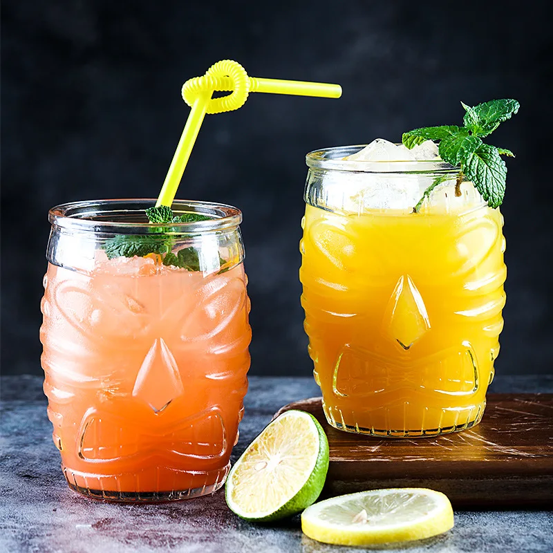 Горячая Распродажа Tiki Гавайская гримаса стеклянная чашка для коктейлей Тотем пивная соковая кружка 420 мл 470 590